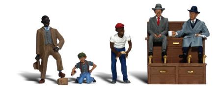 Woodland Scenic Accents Shoe Shiners (5) HO Scale Model Railroad Figure #a1877