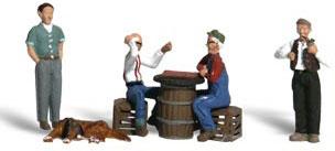 Woodland Scenic Accents Checkers Players (4) N Scale Model Railroad Figure #a2132