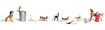 Woodland Scenic Accents Dogs (7) & Cats (3) N Scale Model Railroad Figure #a2140