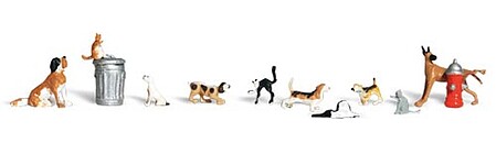 Woodland Scenic Accents Dogs (7) & Cats (3) N Scale Model Railroad Figure #a2140