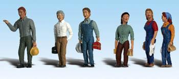 Woodland Scenic Accents 2nd Shift Workers (6) N Scale Model Railroad Figure #a2188
