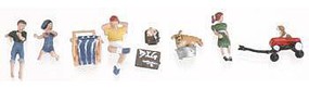 Woodland Scenic Accents Dog Wash (4 Figs, 2 Dogs & Accessories) N Scale Model Railroad Figure #a2195