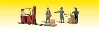 Woodland Workers with Forklift O Scale Model Railroad Figure #a2744