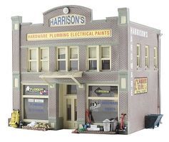Woodland Built-N-Ready Harrison's 2-Story Hardware Store N Scale Model Railroad Building #br4921