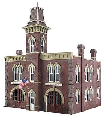 Woodland Firehouse N Scale Model Railroad Building #br4934