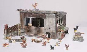 Woodland Chicken Coop HO Scale Model Railroad Building #d215