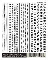 Woodland RR Gothic Decals Black 1/16'' 3/16'' Model Railroad Decal #dt508