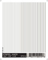 Woodland White Stripes 1/64'' 3/16'' Model Railroad Decal #dt514