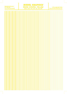 Woodland Stripes Yellow .010 - 3/64 Model Railroad Decal #mg763