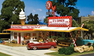 Woodland Pre-Fab Ds Diner HO Scale HO Scale Model Railroad Building #pf5188
