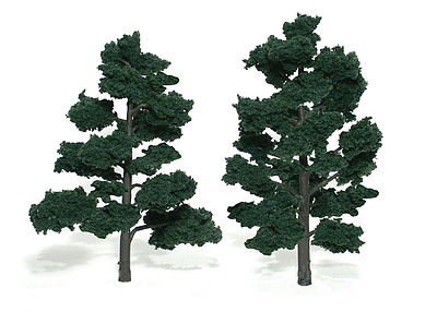 Woodland Ready Made Realistic Trees 6 - 7 Dark Green (2) Model Railroad Tree #tr1517