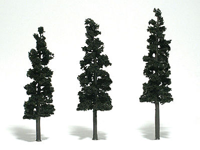 Woodland Scenic Accents Assembled Conifer Pine Green 6-7 (3) Model Railroad Tree #tr1562