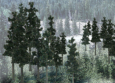 Woodland Ready Made Trees Value Pack Conifer Pine Trees 2.5-4 (33) Model Railroad Tree #tr1580