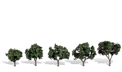 Woodland Cool Shade Trees 1 1/4 - 2 (5) Model Railroad Trees #tr3548