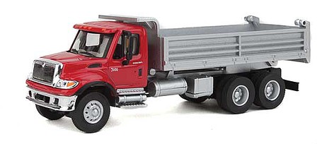 Walthers-Acc International(R) 7600 3-Axle Heavy-Duty Red Dump Truck HO Scale Model Railroad Vehicle #11662
