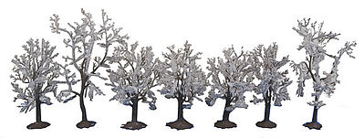 Walthers-Acc Snow Trees White Foliage with Flat Base 7 Pack (3-1/8 to 3-15/16) Model Railroad Tree #1167