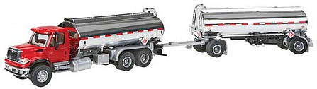 Walthers-Acc International 7600 Red Tank Truck and Trailer HO Scale Model Railroad Vehicle #11671