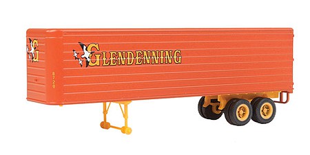 Walthers-Acc 35 Fluted-Side Trailer 2-Pack - Assembled Glendenning (orange, yellow w/geese logo)
