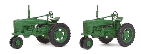 Walthers-Acc Green Farm Tractor (2) HO Scale Model Railroad Vehicle #4161