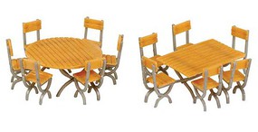 Walthers-Acc Tables (2) and Chairs (12) Kit HO Scale Model Railroad Building Accessory #4191