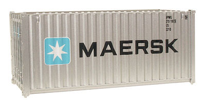 Walthers-Acc 20 Corrugated-Side Container Maersk HO Scale Model Train Freight Car Load #8060