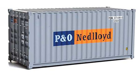 Walthers-Acc 20 Corrugated Container - Assembled P&O Nedlloyd (gray, blue, orange)