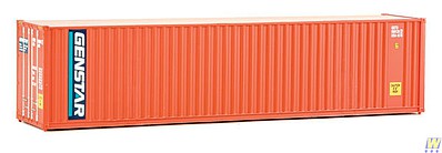 Walthers-Acc 40 Hi-Cube Corrugated Container w/Flat Roof - Assembled Genstar (orange, blue, white)