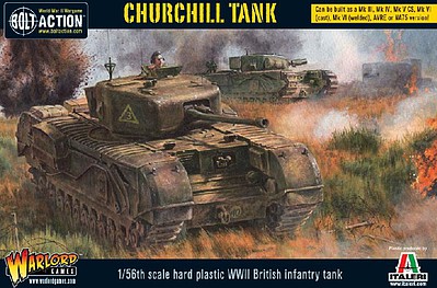 Warlord-Games WWII Churchill British Infantry Tank Plastic Model Tank Kit 1/56 Scale #11002