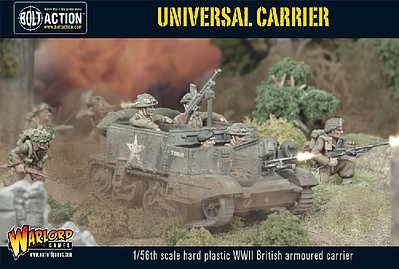 Warlord-Games WWII British Armored Universal Carrier Plastic Model Military Vehicle Kit 1/56 Scale #11008