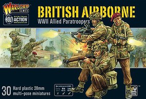 Warload-Games WWII British Airborne Allied Paratroopers (30) Plastic Model Figure Kit 1/56 Scale #11009