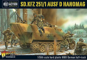 Warlord-Games WWII SdKfz 251/1 Ausf D Hanomag Plastic Model Military Vehicle Kit 1/56 Scale #12003