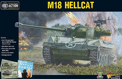 Warlord-Games WWII M18 Hellcat US Tank Destroyer Plastic Model Tank Kit 1/56 Scale #13004