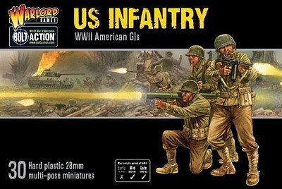 Warlord-Games WWII US Infantry (30) Plastic Model Figure Kit 1/56 Scale #13012