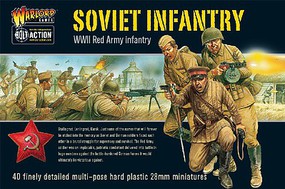Warload-Games WWII Soviet Red Army Infantry (40) Plastic Model Figure Kit 1/56 Scale #14003