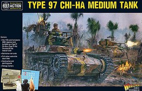 Warload-Games WWII Type 97 Chi-Ha Japanese Medium Tank Plastic Model Tank Kit 1/56 Scale #16002