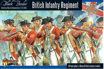 Warlord-Games British Infantry Regiment 1776-1783 (30) Plastic Model Figure Kit 1/56 Scale #awi01