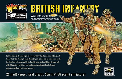 Warlord-Games WWII Late War British Infantry (25) Plastic Model Figure Kit 1/56 Scale #bi01