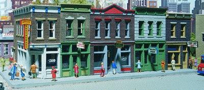 Walthers Merchants Row I - Kit - 11 x 5 x 4 HO Scale Model Railroad Building #3028