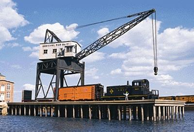 Walthers Pier & Traveling Crane Kit HO Scale Model Railroad Building #3067