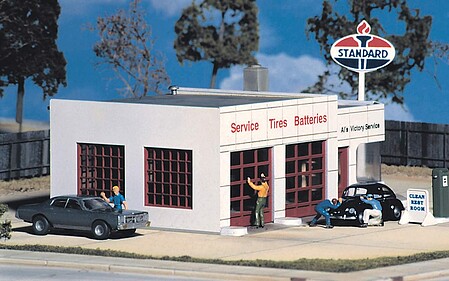 Walthers Als Victory Service Station - Kit - 4 x 6 x 2-1/16 HO Scale Model Railroad Building #3072