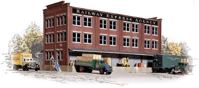 Walthers Railway Express Agency (REA) Transfer Building - Kit HO Scale Model Railroad Building #3095