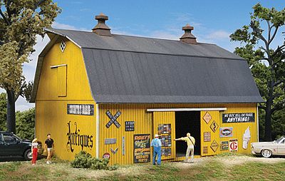 Walthers Antiques Barn - Kit - 7 x 4-1/2 x 4-9/16 HO Scale Model Railroad Building #3339