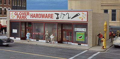 Walthers Glover Park Hardware - Kit - 7-1/8 x 5-1/2 x 2-7/8 HO Scale Model Railroad Building #3465