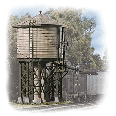 Walthers Wood Water Tank - Kit - 3-1/2 x 3-7/8 x 6-5/8 HO Scale Model Railroad Building #3531