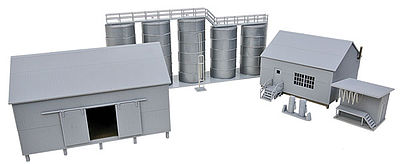 Walthers Trackside Oil Dealer with Storage Tanks Kit HO Scale Model Railroad Building #4059