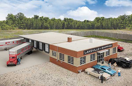 Walthers Transload Park Cross-Dock Truck Facility Kit HO Scale Model Railroad Building Kit #4131