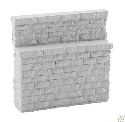 Walthers Single-Track Railroad Bridge Stone Abutment - Low - Resin Casting Approximate dimensions- 3-1/8 x 3/4 x 3  7.9 x 1.9 x 7.6cm