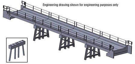 Walthers Modern Short Span Concrete Railroad Bridge Kit - 17-7/8 x 2-13/16 x 2-7/8  45.4 x 7.1 x 7.3cm