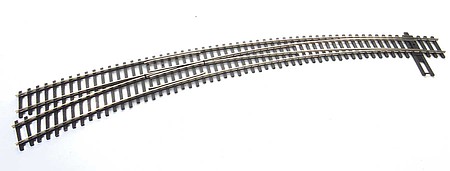 Walthers-Track Code 83 Nickel-Silver DCC Friendly Curved Turnouts - 24 and 28 Radii Left Hand