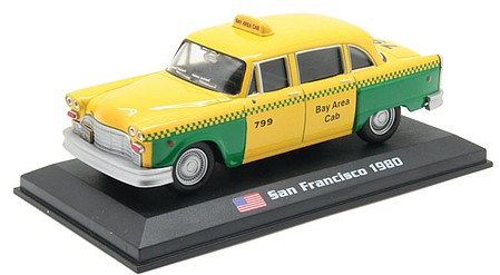 William-Tell 1980 Checker Marathon - Assembled Bay Area Cab, San Francisco, California (yellow, green) - O-Scale